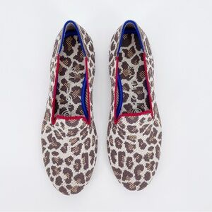 Rothy’s‎ Mocha Spot Mule Loafer Red Stripe Flat Ballet Knit Shoes Women's Animal